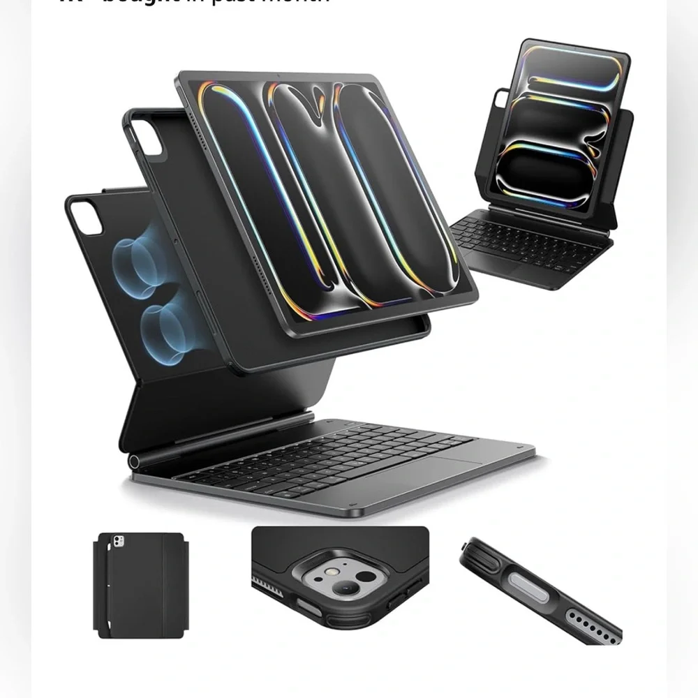 NEW iPad Pro 13” Case w/Keyboard M4 Easy-Set Magnetic Stand Rebound 360 Series